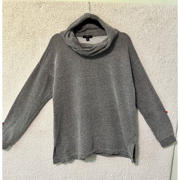 J. Crew Cowl Neck Sweater Medium Cotton Blend Gray - Picture 4 of 9